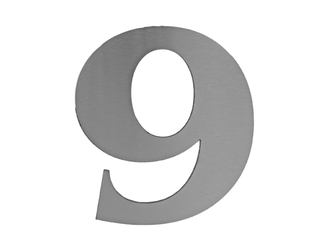 House number "9 "9" 185mm, hr.3mm, AISI 316